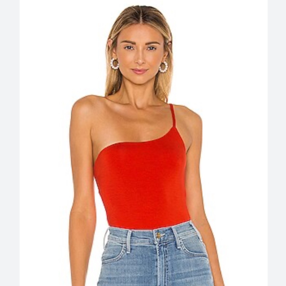 Privacy Please Revolve Red Orange Lexy Bodysuit Size XL